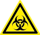 Etichetta adesiva pittogramma segnale di pericolo&quot;Pericolo rischio biologico&quot; - PR009-10 per confezione (100x100mm)